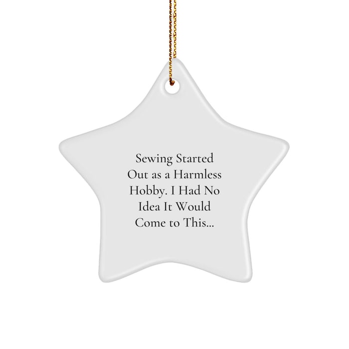 Funny Sewing Gifts from Friends for Women Star Ornament, Star Ornament Gifts for Men and Women with Sewing Quote, Christmas Unique Gifts - Image 1