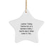 Funny Leather Tooling Gifts from Family - Star Ornament for Men Women Friends Coworkers - White Star Shaped Christmas Unique Decorations - Image 1