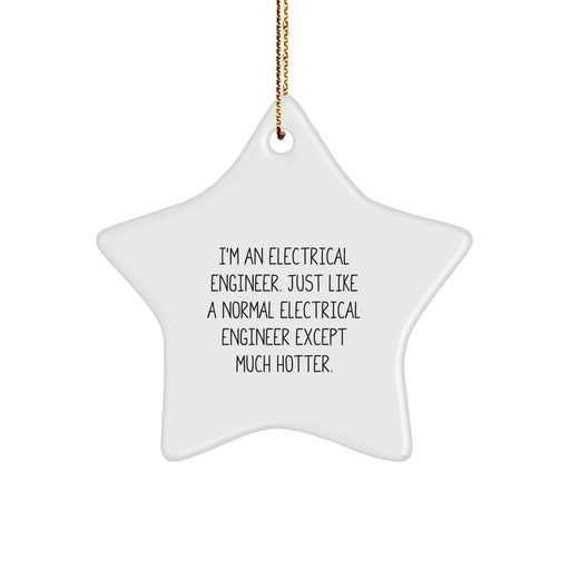 Electrical Engineer Gifts from Friends, Fun Star Ornament for Colleagues, I'm An Electrical Engineer. Just Like A Normal Electrical Engineer Except Much Hotter., Christmas Unique Gifts for Men - Image 1