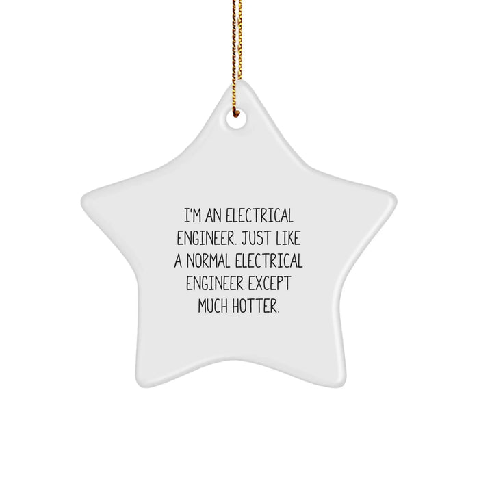 Electrical Engineer Gifts from Friends, Fun Star Ornament for Colleagues, I'm An Electrical Engineer. Just Like A Normal Electrical Engineer Except Much Hotter., Christmas Unique Gifts for Men - Image 1