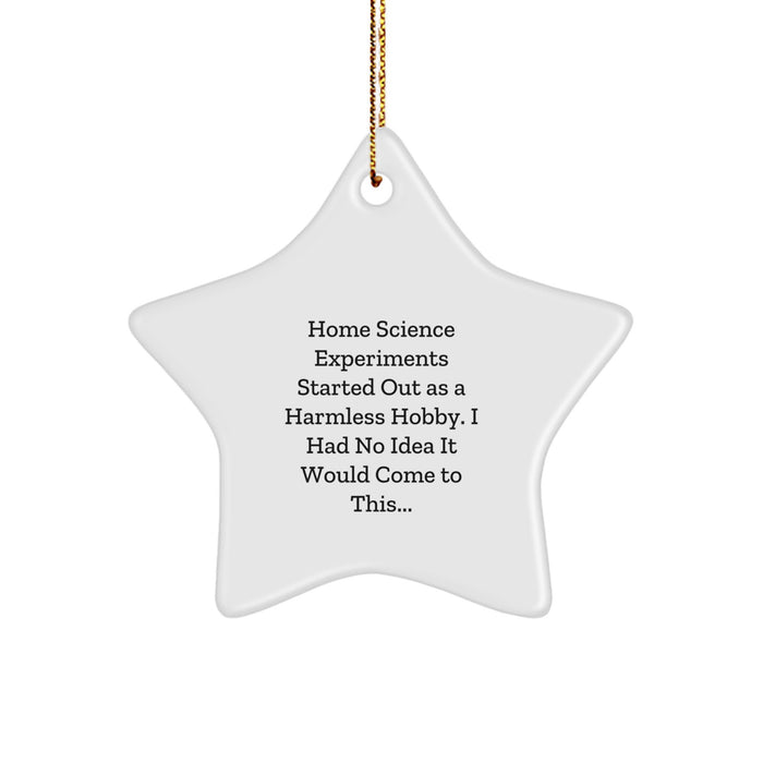Funny Home Science Experiments Gifts from Men to Friends - Home Science Experiments Started Out As A Harmless Hobby, Star Ornament for Christmas Unique Gifts - Image 1