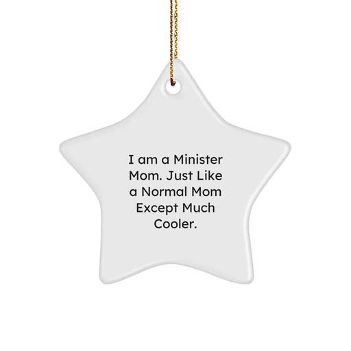 Christmas Unique Gifts for Minister Mom Funny Star Ornament, Gifts from Family to Minister, Inspirational Minister Mom Decorations - Image 1