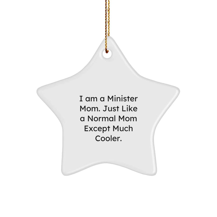 Christmas Unique Gifts for Minister Mom Funny Star Ornament, Gifts from Family to Minister, Inspirational Minister Mom Decorations - Image 1