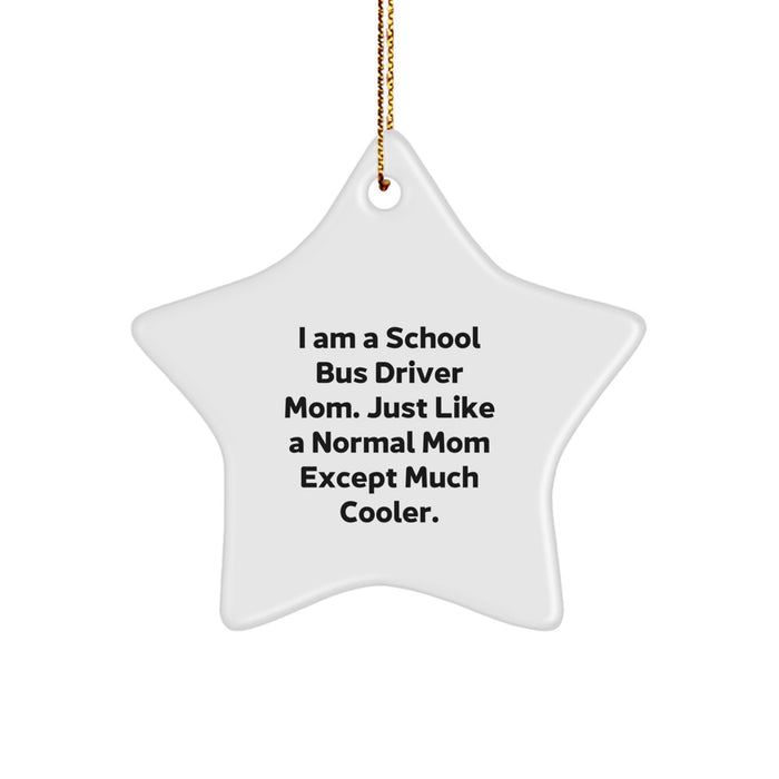 Funny School Bus Driver Gifts from Mom - School Bus Driver Mom Star Ornament for School Bus Driver Men Women Friends Family - Image 1