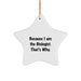 Funny Biologist Gifts, Because I Am The Biologist. That's Why. Star Ornament, Christmas Unique Gifts for Biologist Men Women Friends - Image 1