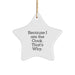 Funny Cook Gifts Star Ornament for Men, Because I Am The Cook That's Why Christmas Unique Gifts, Gifts from Family to Cook - Image 1