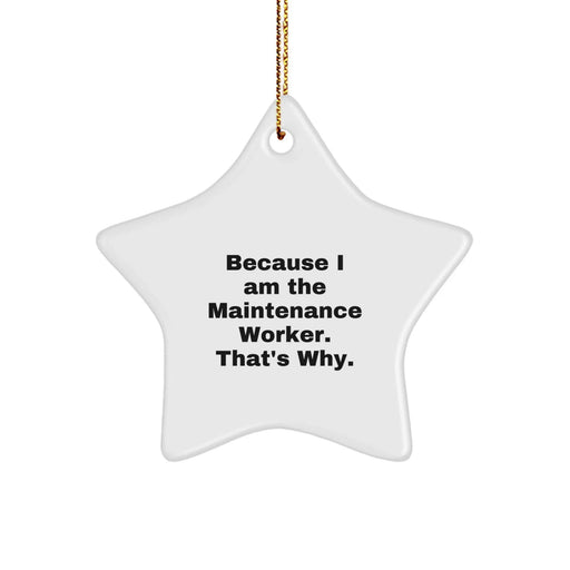 Funny Maintenance Worker Gifts from Men to Maintenance Worker for Christmas Unique Gifts Because I Am The Maintenance Worker That's Why. - Image 1