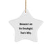Funny Oncologist Gifts because I Am The Oncologist. That's Why. Star Ornament Christmas Unique Gifts from Family to Oncologist - Image 1