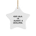 Funny Developer Star Ornament, Gifts from Men to Friends and Coworkers, Keep Calm I'm (almost) A Developer. - Image 1