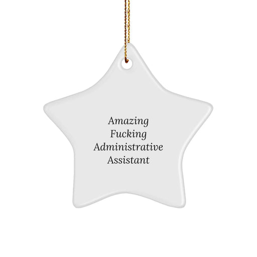 Funny Administrative Assistant Gifts from Amazing Friends, Christmas Unique Star Ornaments for Administrative Assistants, Gifts for Men, Women, and Coworkers - Image 1