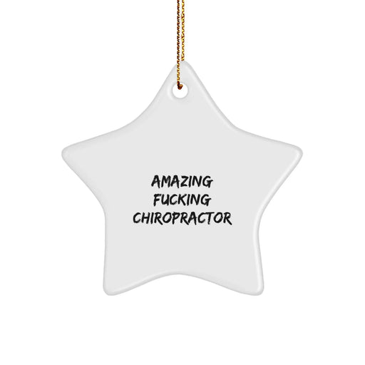 Funny Chiropractor Gifts from Men to Men Funny Chiropractor Christmas Unique Star Ornament - Image 1