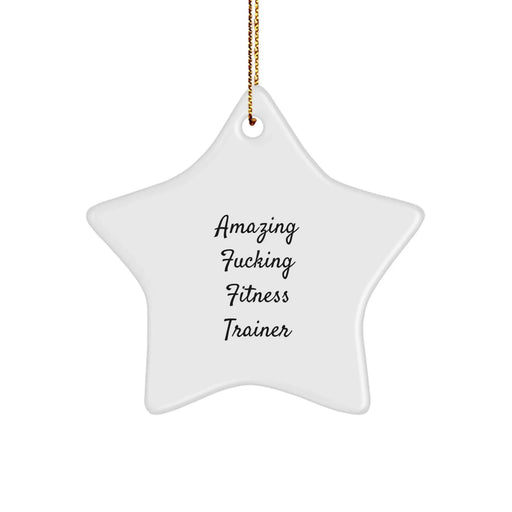 Fitness Trainer Star Ornament, Funny Gift for Men or Women, Christmas Unique Gifts from Friends or Family - Image 1