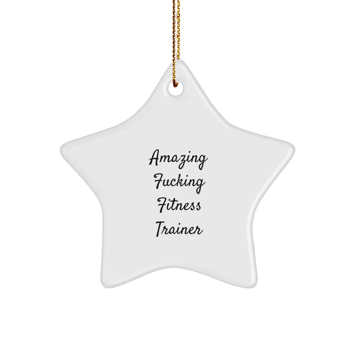 Fitness Trainer Star Ornament, Funny Gift for Men or Women, Christmas Unique Gifts from Friends or Family - Image 1
