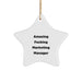 Funny Marketing Manager Gifts from Men - Amazing ' F--king Marketing Manager' Star Ornament for Christmas Unique Gifts - Image 1