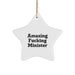 Funny Minister Gifts from Men - Amazing F--king Minister Star Ornament for Minister Friends, Unique Christmas Unique Gifts for Minister - Image 1