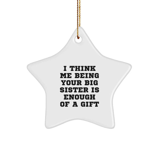 Funny Big Sister Gifts for Christmas Unique Star Ornament from Family Members - Image 1