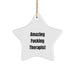 Funny Gifts from Men to Therapist Star Ornament, Amazing F--king Therapist Christmas Unique Gifts for Woman Coworkers Family - Image 1