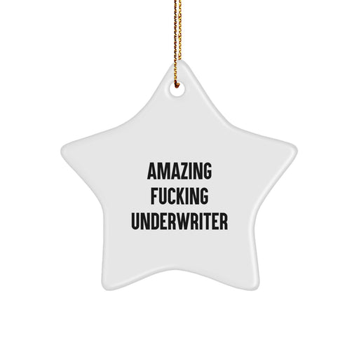 Funny Underwriter Star Ornament Gifts for Underwriter, Unique Christmas Unique Gifts from Friends to Underwriter, Amazing F--king Underwriter Star Decorations - Image 1