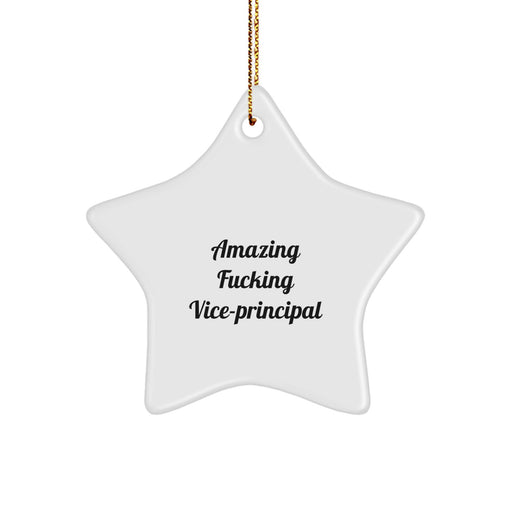 Funny Vice-principal Star Ornament Gifts from Friends, Amazing F--king Vice-principal Quote Star Christmas Unique Gifts for Vice-principal - Image 1