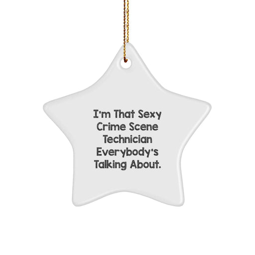Crime Scene Technician Gifts, Funny Quote Star Ornament, Gifts from Friends to Crime Scene Technician, Unique Christmas Unique Gifts for Her - Image 1