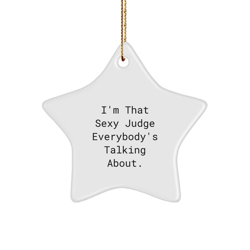 Funny Judge Star Ornament Gifts for Men Women Family Friends Coworkers Christmas Unique Decorations - Image 1