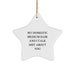 Domestic Medium Hair Cat Gifts - Funny Quote Star Ornament, Gifts from Friends, Christmas Unique Gifts for Domestic Medium Hair Cat Lovers, White Star Shaped Decoration - Image 1