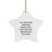 Funny Actuary Gifts, 'All Men Are Created Equal But The Coolest Become An Actuary' Star Ornament, White, 3.25" Tall, Gifts from Friends to Actuary - Image 1