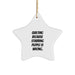 Gifts from Friends and Family for Quilting Enthusiasts, Christmas Unique Star Ornament - Quilting Because 'Stabbing People Is Wrong.' - Image 1