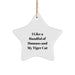 Funny Tiger Cat Star Ornament Gifts from Men to Family for Christmas Unique Gift Ideas - Image 1
