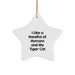 Funny Tiger Cat Star Ornament Gift for Friends, Men, Women, Christmas Unique Decorations, Gifts from Women to Tiger Cat Lovers - Image 1