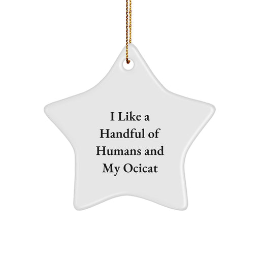 Funny Ocicat Gifts for Cat Enthusiasts, Star Ornament for Christmas Unique Gifts from Men to Women, Friends, Coworkers, Family - Image 1