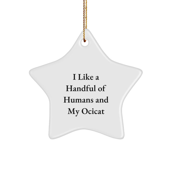 Funny Ocicat Gifts for Cat Enthusiasts, Star Ornament for Christmas Unique Gifts from Men to Women, Friends, Coworkers, Family - Image 1