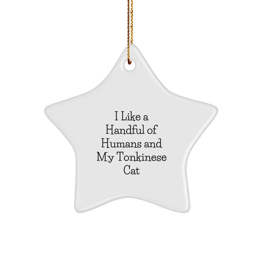 Funny Tonkinese Cat Lover Gifts from Family for Christmas Unique Star Ornament - Image 1