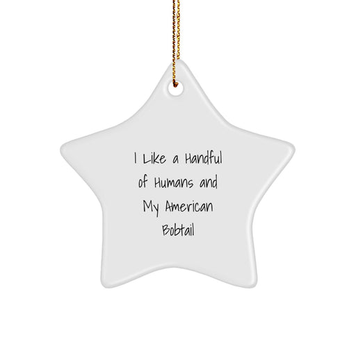 Funny American Bobtail Cat Gifts from Men for Christmas Unique Star Ornament, American Bobtail Cat Star Ornament Decoration, Funny Cat Lover Gift Idea - Image 1