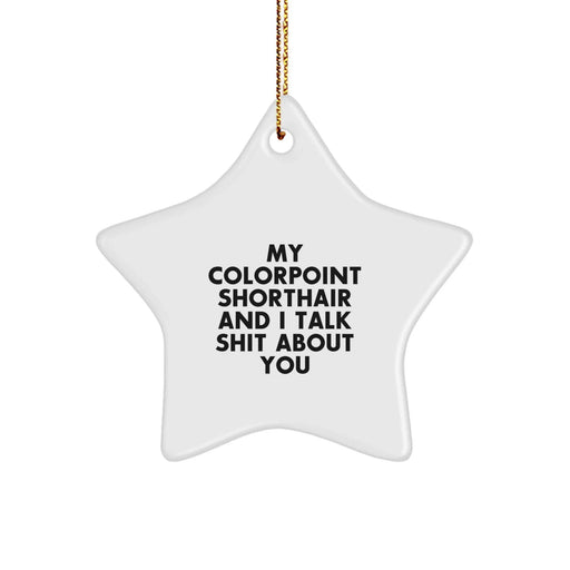 Colorpoint Shorthair Cat Lovers Funny Quote Star Ornament Gifts from Family to Friends - Image 1