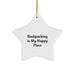 Backpacking Gifts for Friends, Funny Star Ornament with 'Backpacking Is My Happy Place', White, Christmas Unique Gifts from Family - Image 1