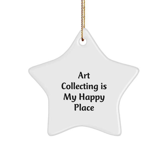 Art Collecting Gifts from Friends - Star Ornament, 'Art Collecting Is My Happy Place' Christmas Decor, Unique Gifts for Women, Men, Family, Coworkers - Image 1