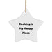 Cooking Gifts from Family - Star Ornament for Cooking Enthusiasts, Quoted 'Cooking Is My Happy Place', Christmas Unique Present - Image 1