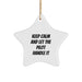 Funny Pilot Gifts from Men to Friends Keep Calm Star Ornament for Christmas Unique Decorations, White Star Shaped Pilot Star, Pilot Decorations for Office Home - Image 1