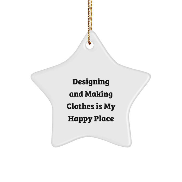Designing and Making Clothes Gifts from Friends for Christmas - Star Ornament with Funny Quote - Image 1