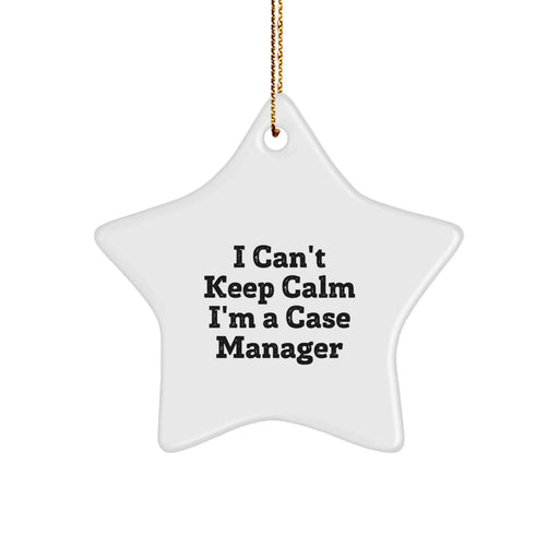 Funny Case Manager Gifts I Can't Keep Calm Star Ornament for Christmas Unique Gifts from Friends, Coworkers, Family, Case Manager Men, Women - Image 1