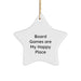 Funny Board Games Gifts from Family for Christmas - Star Ornament, 'Board Games Are My Happy Place' - Image 1