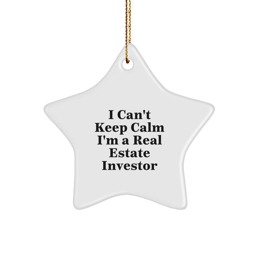 Funny Real Estate Investor Star Ornament Gifts from Friends for Real Estate Investor Men Christmas Unique Ornaments Inspired I Cant Keep Calm I'm A Real Estate Investor - Image 1