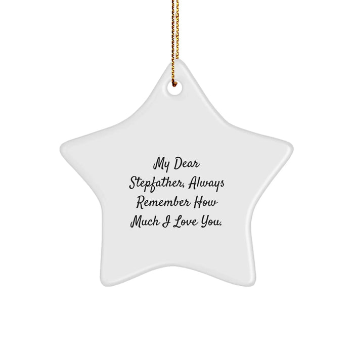 Funny 'My Dear Stepfather' Star Ornament Gift from Family on Christmas to Decorate Your Home - Image 1