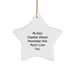 Funny Stepdad Gifts for Stepdad Men from Family - Christmas Unique Ornament with My Dear Stepdad Quote, Star Shaped, White, 3.25" Tall - Image 1