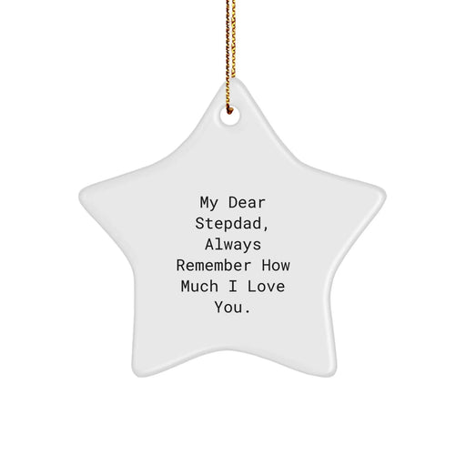 Funny Stepdad Gifts from Family - My Dear Stepdad, Star Ornament, White Star Shaped, Christmas Unique Gifts - Image 1