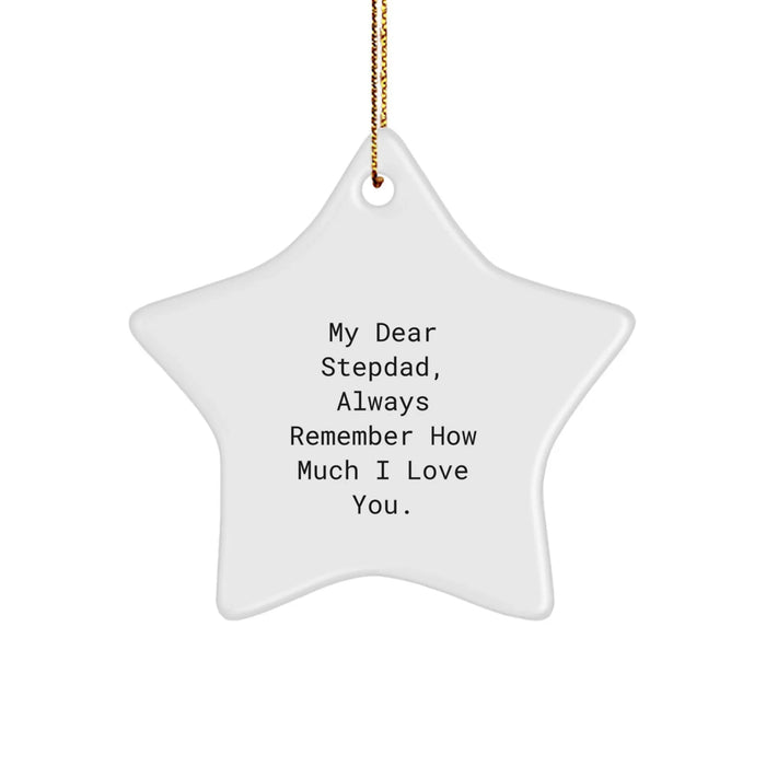 Funny Stepdad Gifts from Family - My Dear Stepdad, Star Ornament, White Star Shaped, Christmas Unique Gifts - Image 1