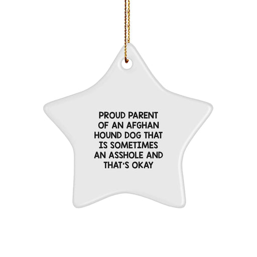 Funny Afghan Hound Dog Gifts for Christmas, Star Ornament with Proud Quote, Gifts from Friends to Family - Image 1