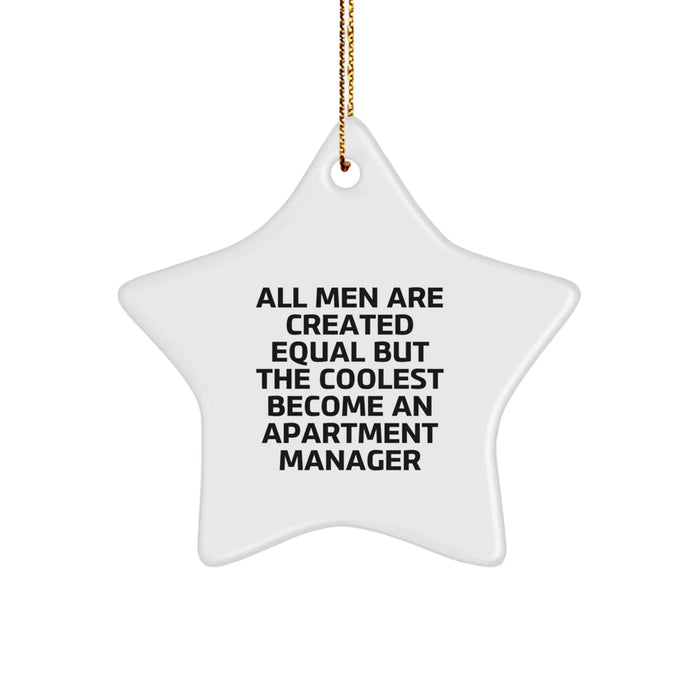 Funny Quote Star Ornament Gifts from Men for Apartment Manager Christmas Unique Decorations - Image 1