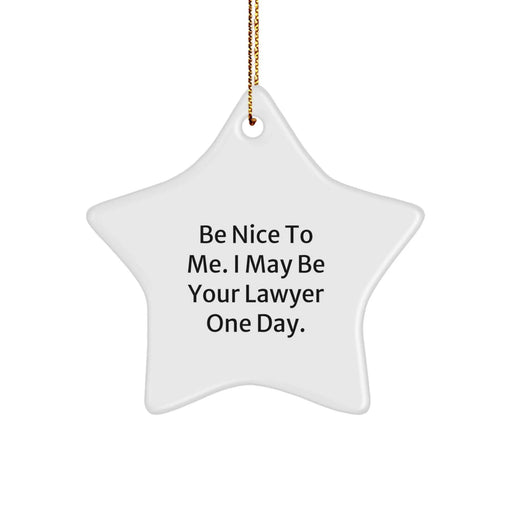 Funny Lawyer Gifts from Friends to Men Star Ornament for Lawyer Christmas Unique Gifts - Image 1